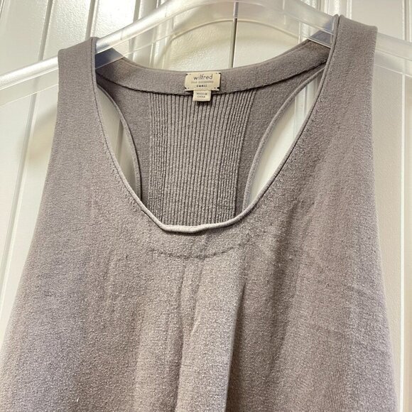 Wilfred Aritzia Silk Cashmere Racerback Tank Dress in Grey - S - Picture 5 of 9